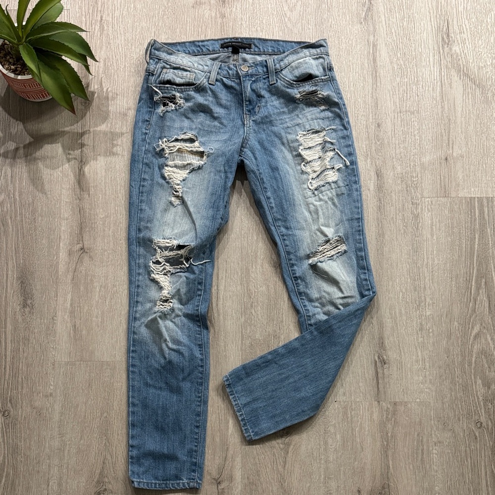 Flying Monkey Light Blue Distressed Skinny Jeans
